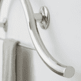 thumbnail image 5 of 30-inch Designer Curved/Waved Bathroom Shower Grab Bar with Towel Bar, Right-Handed, Polished, 5 of 6