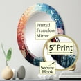 thumbnail image 3 of Designart "Colorful Fireworks Charm Pointillism II" Fireworks Round Wall Mirror - Modern Oval Printed Decorative Oversized Mirror - Multiple Color Options, 3 of 4