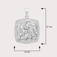 thumbnail image 4 of 1.00 CTW Natural Diamond Polki Square Mother's Day Gift Pendant 925 Sterling Silver, 4 of 5