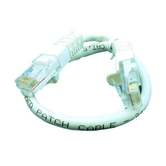 White Cat 5 1' Patch Cord 1 ft Network Cable Booted 47620-1W