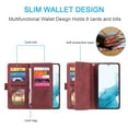 thumbnail image 3 of Dteck Wallet Case for Samsung Galaxy S23 Plus,Magnetic Handbag Zipper Pocket PU Leather Cover Flip with 9 Card Slots and Wrist Strap Folio TPU Inner Stand Case,Winered, 3 of 8