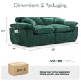 thumbnail image 7 of Hvoonc 83" Modular Loveseat Couch for Living Room, Boneless Chenille Cloud Sofa in a Box with 23.6" Deep Seat, Dark Green, 7 of 7