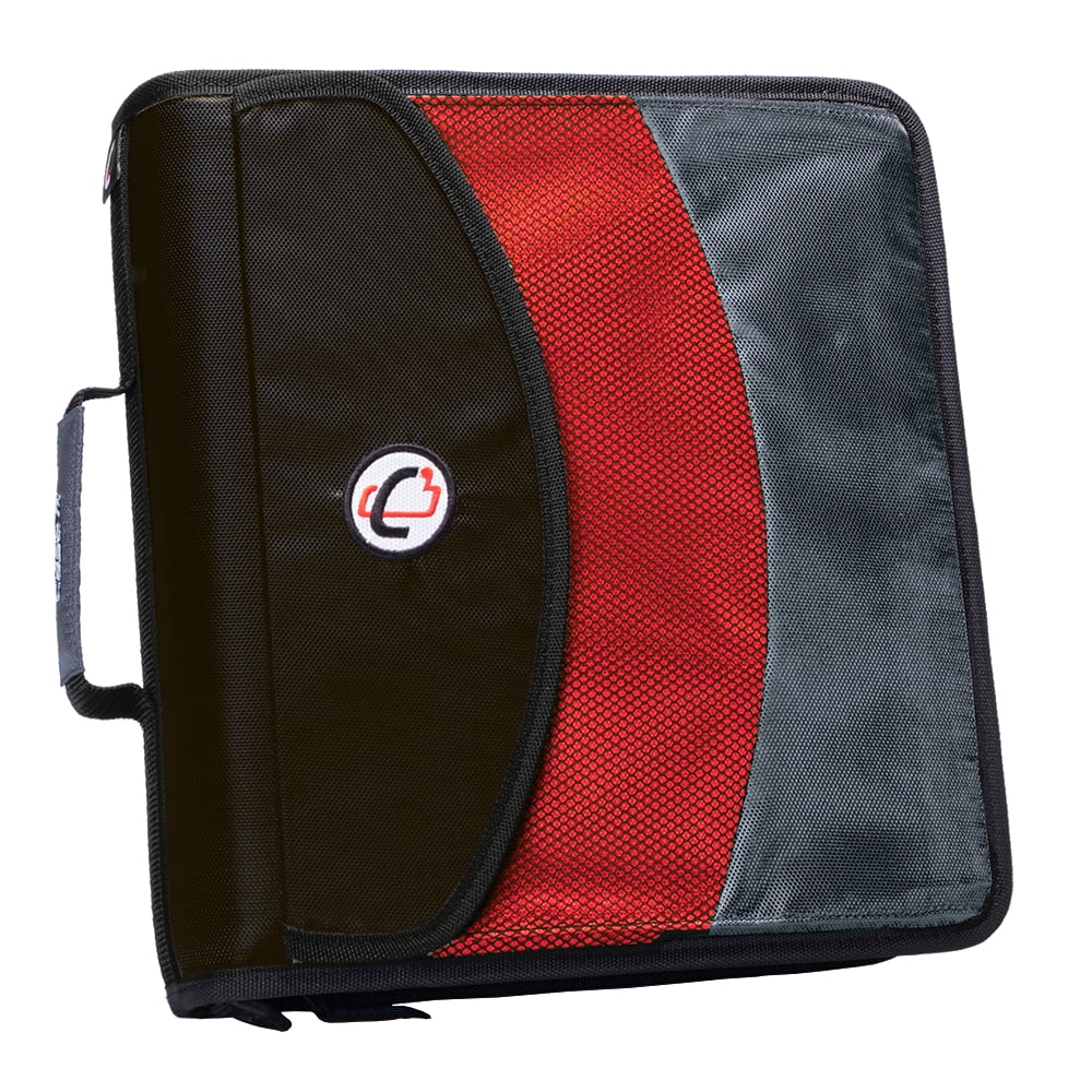 Case-It 1.5', Dual O-Ring Zipper Binder with Pocket, 3' Capacity, Black