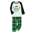 thumbnail image 2 of Christmas Family Pajamas Matching Set, Long Sleeve Letters Print T-shirt with Plaid Pants Sleepwear Loungewear, 2 of 4