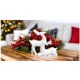 thumbnail image 2 of Figuras de renos navideños de porcelana, paquete de 2 mini decoración de renos de animales, estatuas de ciervos, escultura, adornos de mesa para gabinete, estantes de repisa, chimenea, detalles decora, 2 of 5