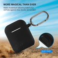 thumbnail image 4 of ATUAT AirPods Case Cover, Full Protective Silicone Skin Dust-Proof Designed for Apple AirPods 1st 2nd Generation with Keychain, Front LED Visible, Black, 4 of 4