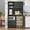 Black, variant on Joywind 72 Inch Tall Kitchen Pantry Storage Cabinet with Mini Fridge Space, Built-in Charging Station, Microwave Hutch with Drawers, Doors and Adjustable Shelves