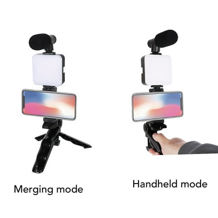 Vlogging Kit For Smartphones: Tripod, Mic, LED Fill Light, Live Streaming, Recording More