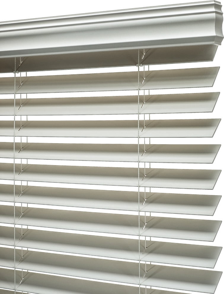 A Better Blind - Premium 2 Inch Cordless Fauxwood Horizontal Window Blinds - Smooth Snow White Color - 36 x 60