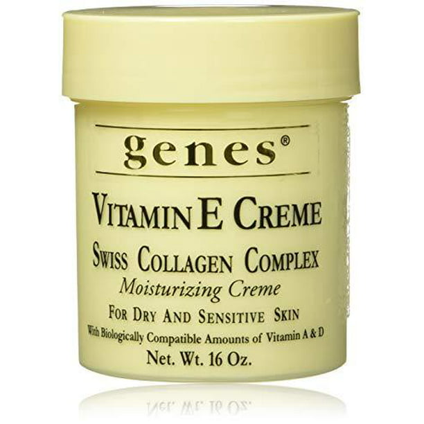 Aantrekkingskracht mager Mordrin Genes Vitamin E Creme Swiss Collagen Complex Moisturizing Creme for Dry and  Sensitive Skin 16 oz - Walmart.com