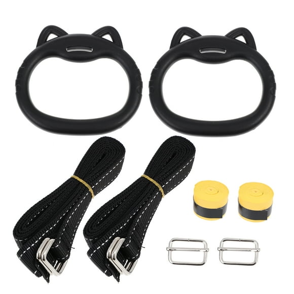 Miangastore 1 Ensemble d'Anneaux de Levage pour Enfants Outils Auxiliaires d'Entraînement Intérieur (Noir)