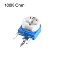 thumbnail image 2 of Uxcell Trimmer Potentiometer 100K Ohm Adjustment Horizontal Variable Resistor Blue 10pack, 2 of 5