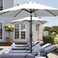thumbnail image 3 of Vineego 9 FT Market Patio Umbrella Outdoor Straight Umbrella with Tilt Adjustable,White, 3 of 8