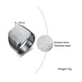 thumbnail image 2 of Ancient Silver Big Square Band 18mm Men's Stainless Steel Retro Gray Ring Sz8-12, 2 of 4