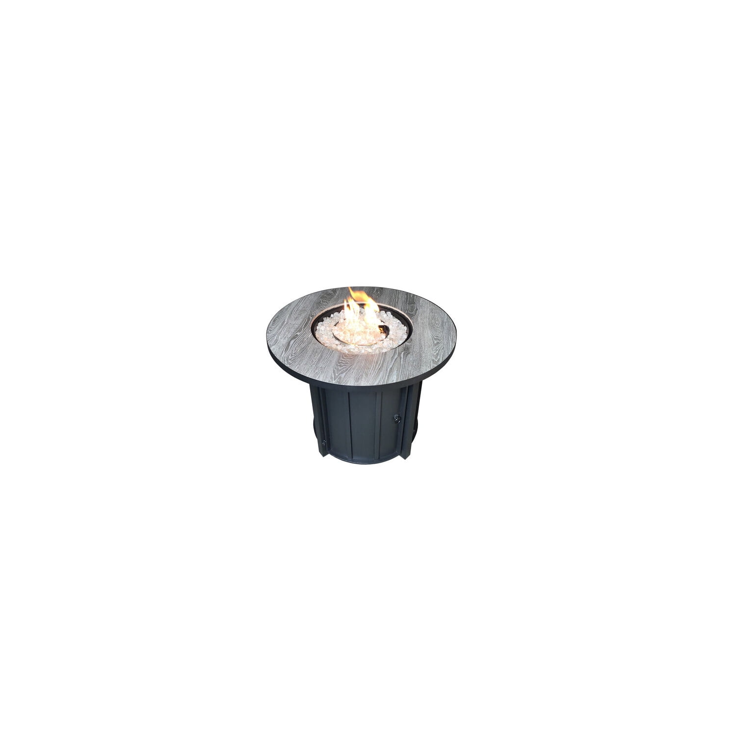 Fire Pit Table - 40,000 BTU Propane Outdoor Patio Heater - Rustic Black Finish - Fire Glass Included