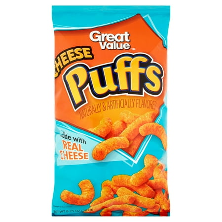 (4 pack) (4 Pack) Great Value Cheese Puffs, 9.25 oz