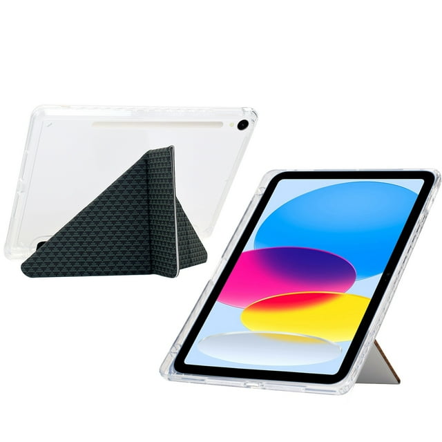 FOXDOCK Tablet Case for Samsung Galaxy Tab S9 – Clear Acrylic Back, Auto Sleep/Wake, Tri-Fold Stand, Full Protection Tablet Cover