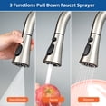 thumbnail image 6 of CADOVE Pull-Down Kitchen Faucet Head - 3-Function Sink Sprayer, 15 Adapters, Brushed Nickel, Compatible with Moen, 6 of 7