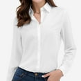 thumbnail image 4 of Weardear Womens Smooth Wrinkle-Free Button Down Shirts Solid Long Sleeve Office Work Dress Tops, 4 of 6