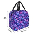 thumbnail image 2 of Yiaed blue Skull purple flower1 Print Insulated Lunch Bag Reusable Cute Tote Lunch Box, Leakproof Cooler Lunch Bags for Work Office Travel School Picnic, 2 of 5