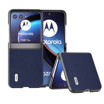 SaniMore for Motorola Razr 40 Ultra (6.9" 2023) Case, Weai-resistant Durable PU Leather Skin Shockproof Drop Resistant Anti-scratch PC Backplane Slim Lightweight Cover, Darkblue