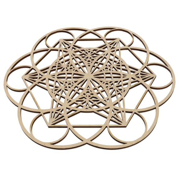 NICEXMAS Khaki Synthetic Wall Wooden Pendant for Home Decor Unique Hollowedout Hanging Ornament 8.5x10.5 Inches