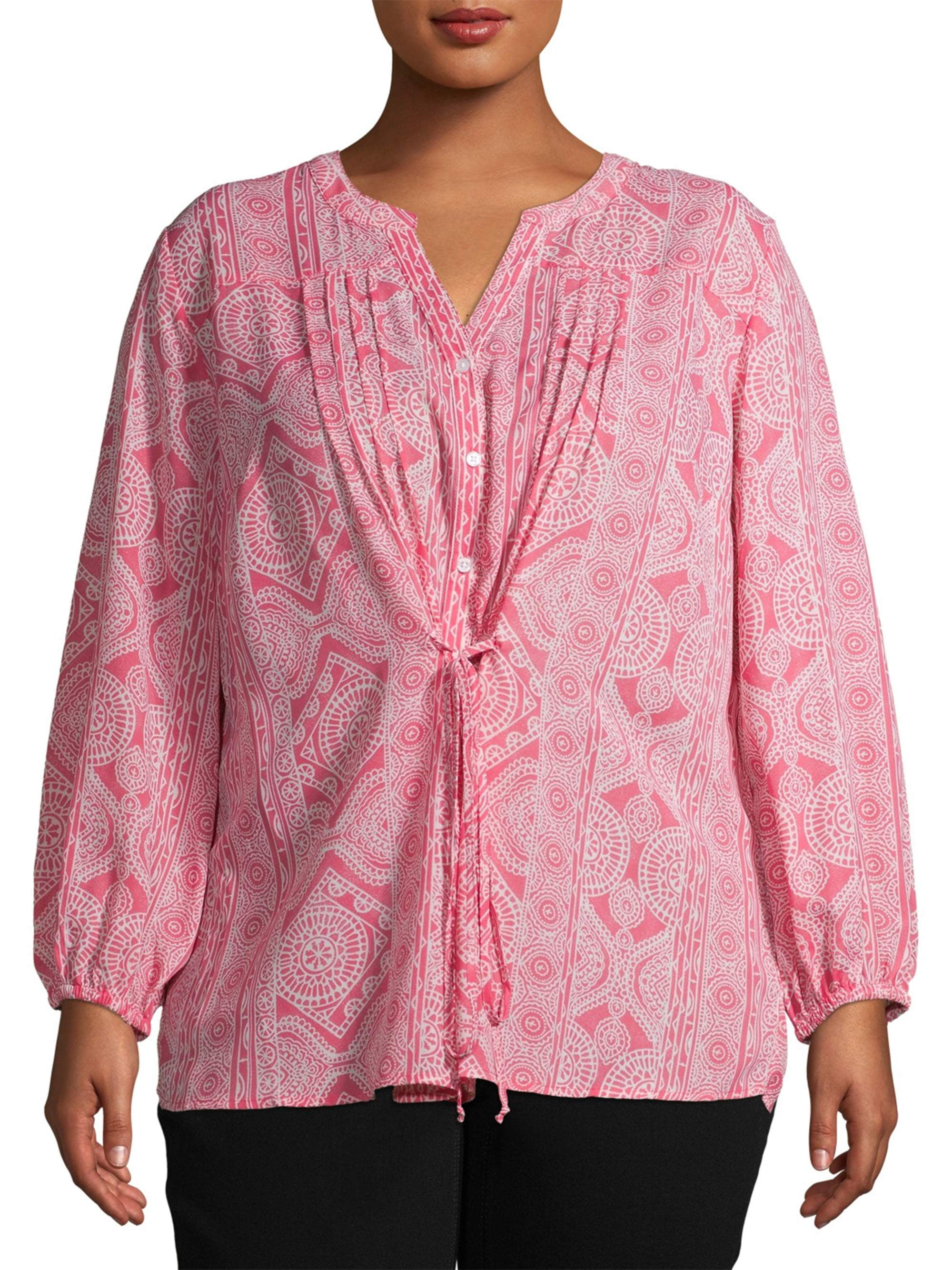 light pink plus size tops