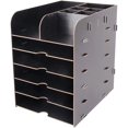 thumbnail image 1 of A4 A5 File Folder Racks Storage Paper Organizer Tray Wood Mail Sorter Desk Book Shelf Pen Ipad Document Display Holder Accessories Stroage Caddy Brackets Cube Home Workspace Bookcase Office Supplies, 1 of 5