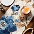 thumbnail image 3 of Table Runners 70 Inches Long Dress Scarves, Blue Flowers Farmhouse Coffee/Dining/Kitchen Table Decor, Holiday Table Runner, Spring Floral Brown Leaves Botanical Retro Beige 13x70 Inch, 3 of 9