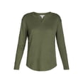 thumbnail image 3 of Time and Tru Women's Notch Neck Thermal Top, Sizes XS-XXXL, 3 of 5