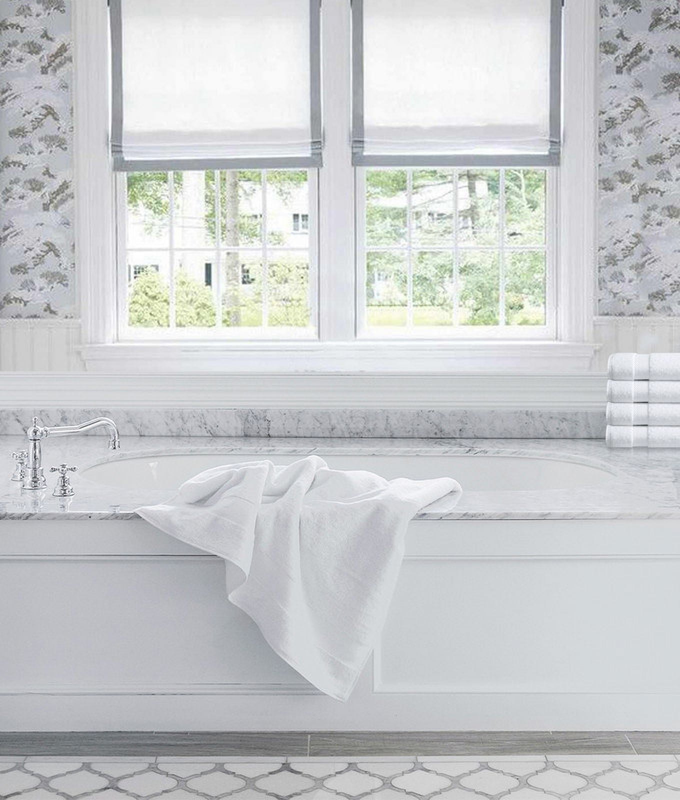 Delara 20-Piece Organic Cotton Towel Set, 650 GSM Luxury Plush, Quick Dry & Ultra-Absorbent, GOTS & OEKO-TEX Certified, White