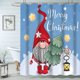 thumbnail image 1 of 180cm x 182cm,Cortina de Ducha navideña, Temporada de Nieve de Invierno Papá Noel, Juego de decoración de baño de Tela con Ganchosc(C) brillar Electrónica, 1 of 1