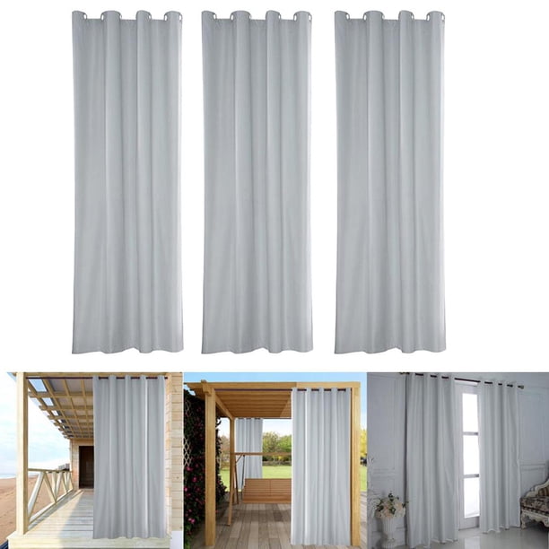 Cortinas Opacas Soledad Impermeables para Terraza de Patio 3 Piezas 54x96 Pulgadas