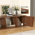 thumbnail image 5 of Swpormundo Extendable TV Stand with 2 Cabinets Minimalist Rectangle Entertainment Center Walnut TV Console Table up to 110" (Extendable: 70.9”W-106”W) (Walnut), 5 of 9
