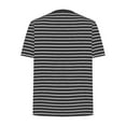 thumbnail image 5 of Royisotas Women Plus Size Tops Short Sleeve Casual Black Summer Shirts for Women Striped Crew Neck Tshirts, 5 of 6