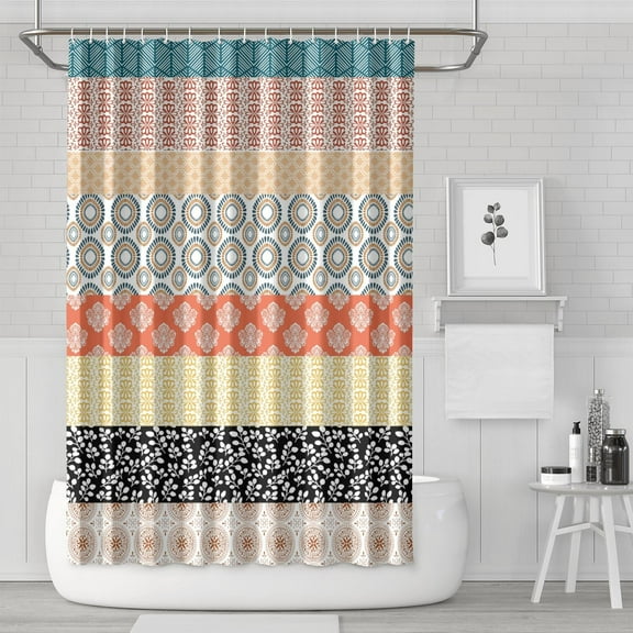 Waterproof Bohemian Shower Curtain 72x72 Inch Boho Style Polyester Unique Shower Curtain for Bathroom Hotel Home Decor with 12 Plastic Hooks