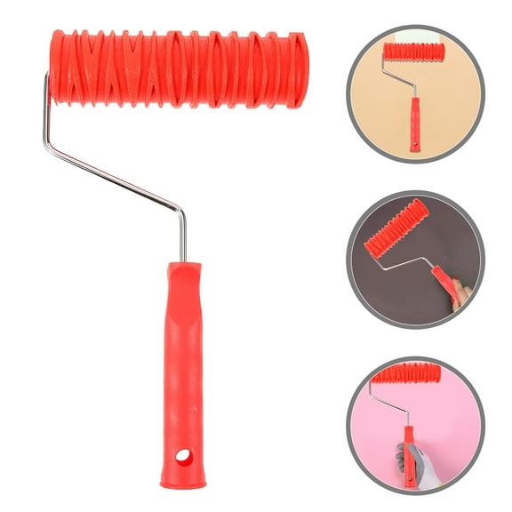 SEWCHICS Patterned Texture Paint Roller Red 2Pcs For Homeowners DIY 7Inch