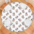 thumbnail image 2 of White Cow Happy Pattern Round Fitted Tablecloth with Elastic Edge,Dining Table Cover Waterproof,Outdoor Round Tablecloth for Camping,Dining,Indoor and Outdoor, 2 of 7