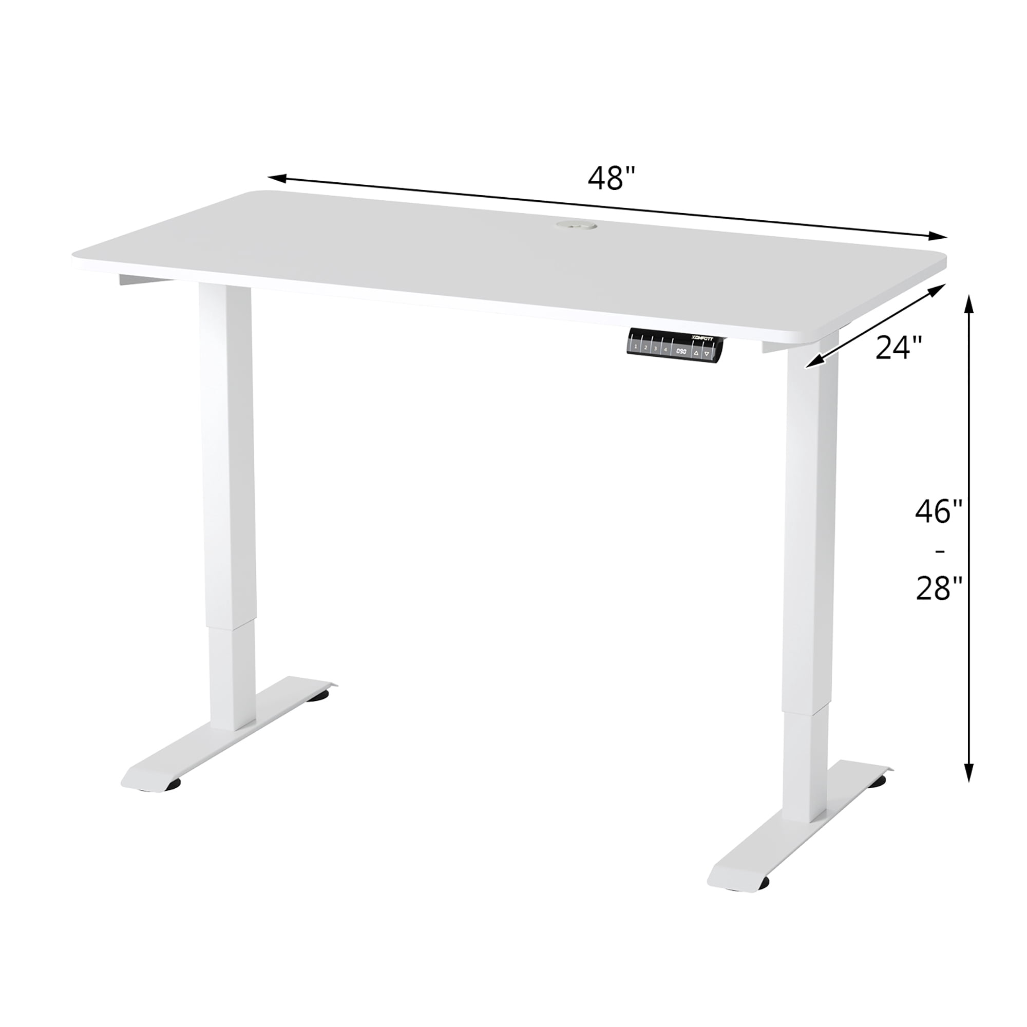 Costway Electric Adjustable Standing Desk Stand up Workstation w/Control White