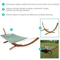 thumbnail image 3 of Sunnydaze 2-Person Quilted Polyester Spreader Bar Hammock with Stand, 400 lb Capacity - Blue/Green, 3 of 10