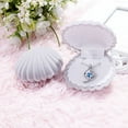 thumbnail image 5 of Shell Shape Display Box Necklace Ring Earrings Jewelry Storage Case Gift Box White Flocking Plastic, 5 of 8
