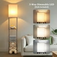 thumbnail image 6 of Shelf Floor Lamps for Bedroom Oak Gray Standing Lamp with 3 CCT LED Bulb Floor Lamp with Shelves Corner for Living Room Office Decor, 6 of 7