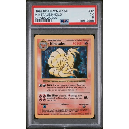 1999 Pokémon Base Set Shadowless Ninetales #12/102 Holo PSA 5