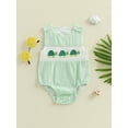 thumbnail image 4 of BemeyourBBs Newbor Baby Boy Summer Outfit Animal Overalls Octopus Turtle Smocked Romper One Piece Sleeveless Stripes Gingham Plaid Bodysuit Cute Infant Clothes, 4 of 9