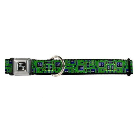 green and blue microchip circuit board fun animal seatbelt pet