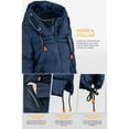 thumbnail image 4 of Orolay Women's Thickened Down Jacket Contrast Color Drawstring Down Coat Hooded Parka, 4 of 5