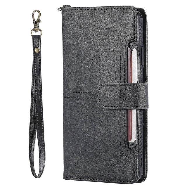 Pu Leather Cover For Iphone6plus/7plus/8plus Shockproof Case With Card Slot Black Kds-1602
