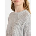 thumbnail image 4 of No Boundaries Cable Knit Pullover Sweater, Lightweight, Women’s, 4 of 5