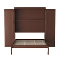 thumbnail image 4 of Kumix Full Size Murphy Bed, Wooden Full Wall Bed with 2 Wardrobe and Storage Shelf, Multifunctional Foldable Platform Bedframe for Guest-Room, Bedroom, Walnut, 4 of 7