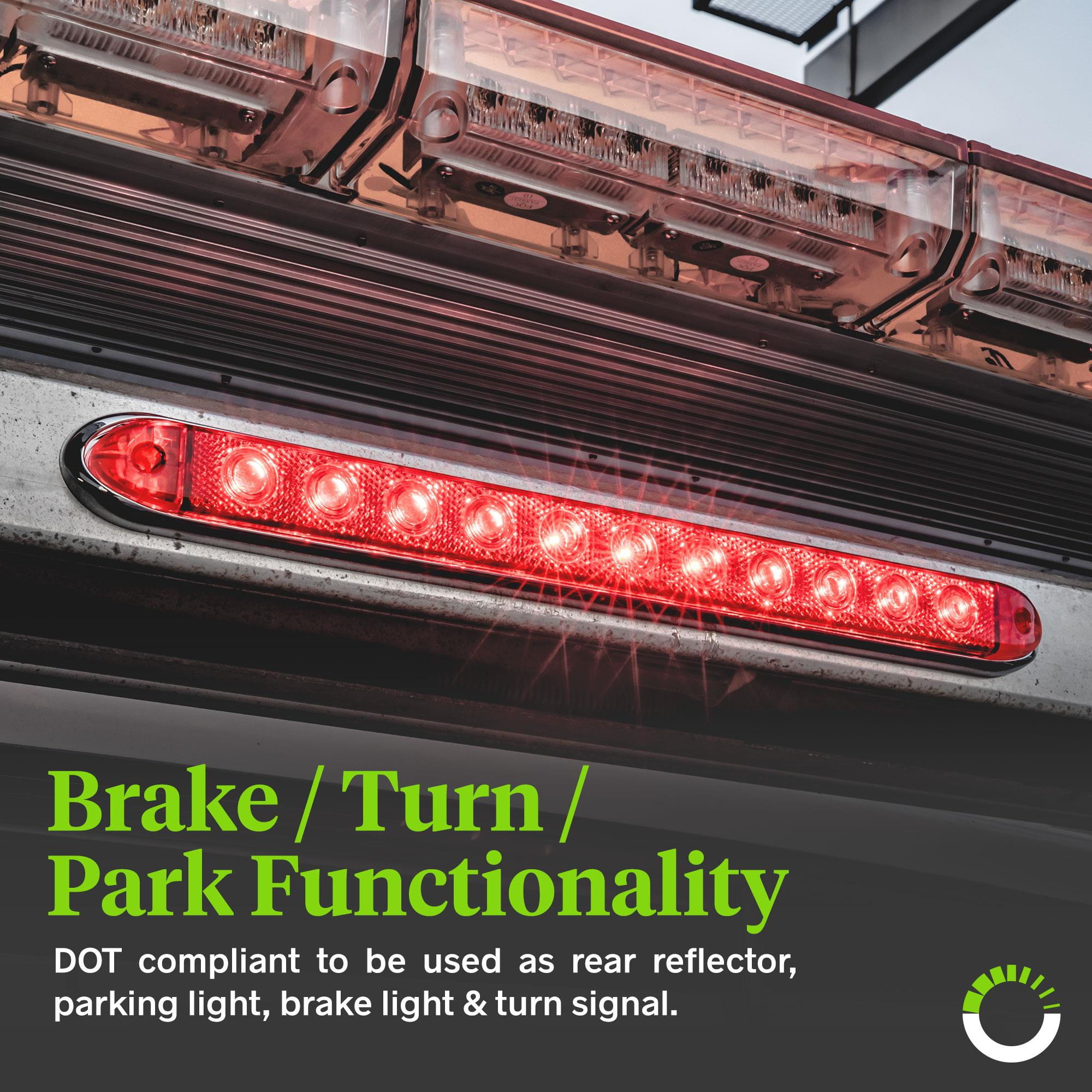 melodrama skarp Berettigelse 2pc 16" 11 LED Red Trailer Light Bar [Waterproof - IP65] [DOT Compliant]  [Reflective Lens] [Park/Brake/Turn] Clearance ID Marker Brake Tail Light  for Trucks - Walmart.com